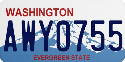 WA license plate AWY0755