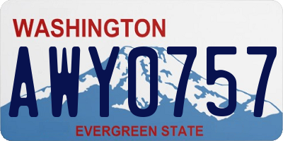 WA license plate AWY0757