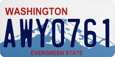 WA license plate AWY0761