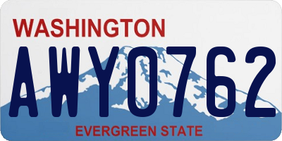 WA license plate AWY0762