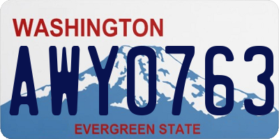 WA license plate AWY0763
