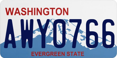 WA license plate AWY0766