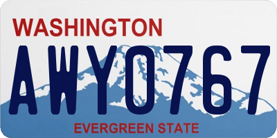 WA license plate AWY0767