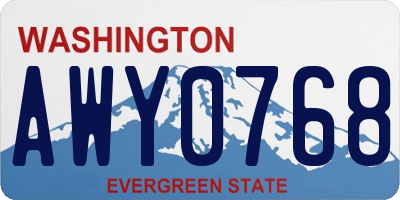 WA license plate AWY0768