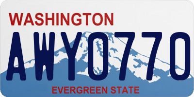 WA license plate AWY0770