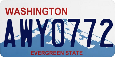 WA license plate AWY0772