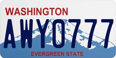WA license plate AWY0777