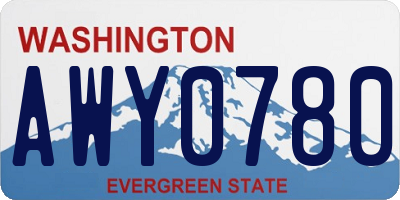 WA license plate AWY0780