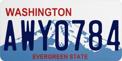 WA license plate AWY0784