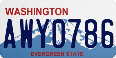 WA license plate AWY0786