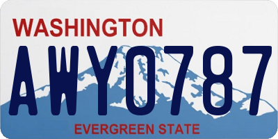 WA license plate AWY0787