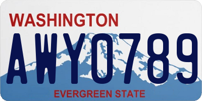 WA license plate AWY0789