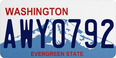 WA license plate AWY0792