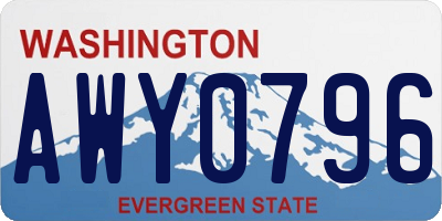 WA license plate AWY0796