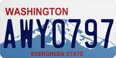WA license plate AWY0797