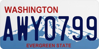WA license plate AWY0799