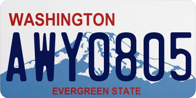 WA license plate AWY0805