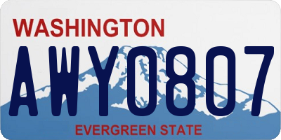WA license plate AWY0807