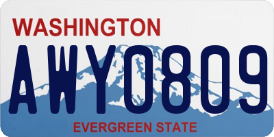 WA license plate AWY0809