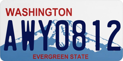 WA license plate AWY0812