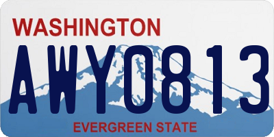 WA license plate AWY0813