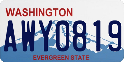 WA license plate AWY0819