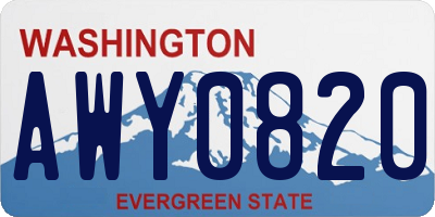 WA license plate AWY0820