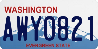 WA license plate AWY0821