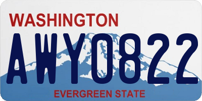 WA license plate AWY0822