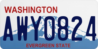 WA license plate AWY0824