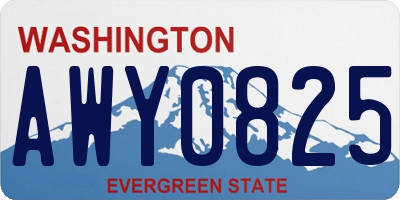WA license plate AWY0825
