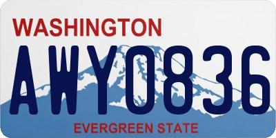 WA license plate AWY0836
