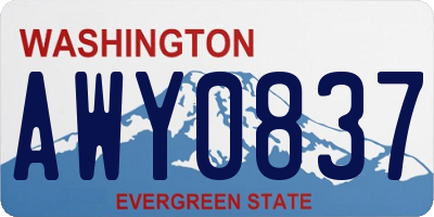 WA license plate AWY0837