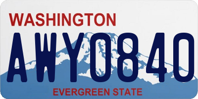 WA license plate AWY0840