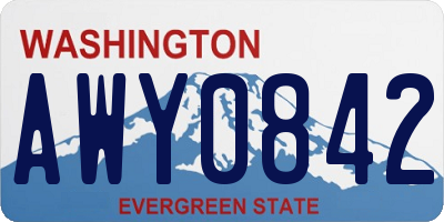 WA license plate AWY0842