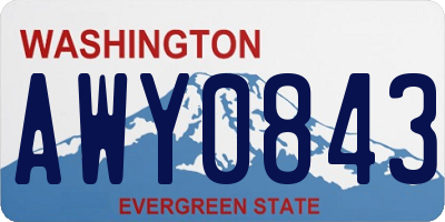 WA license plate AWY0843