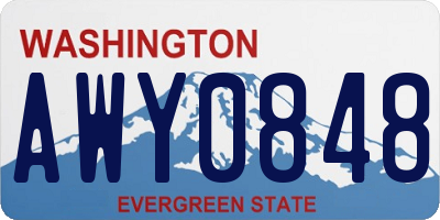 WA license plate AWY0848