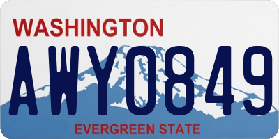 WA license plate AWY0849
