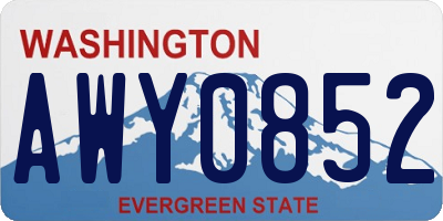 WA license plate AWY0852