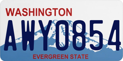 WA license plate AWY0854