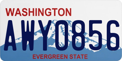 WA license plate AWY0856