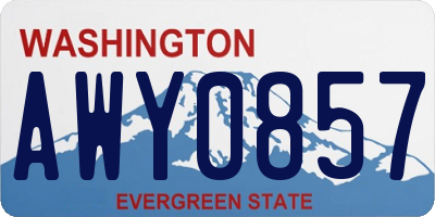 WA license plate AWY0857