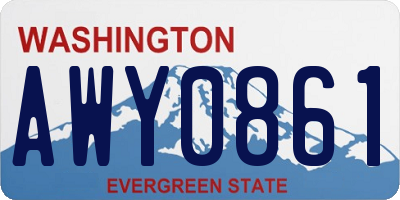 WA license plate AWY0861