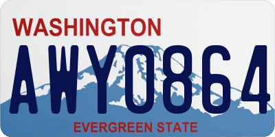 WA license plate AWY0864
