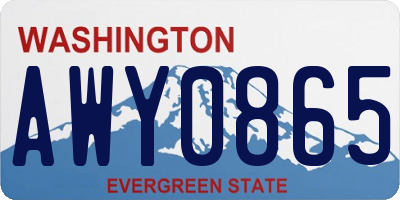 WA license plate AWY0865