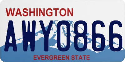 WA license plate AWY0866