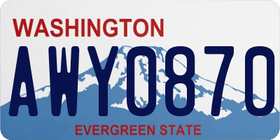 WA license plate AWY0870