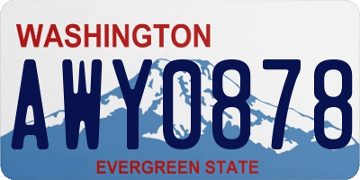 WA license plate AWY0878