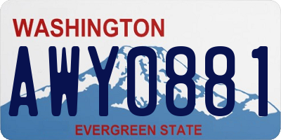 WA license plate AWY0881