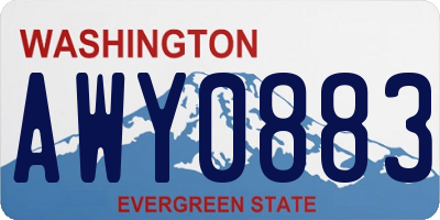 WA license plate AWY0883